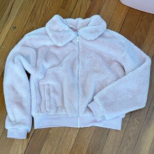 Cozy Pink Fleece Jacket Amazon essentials size large 10 girls cardigan zip up